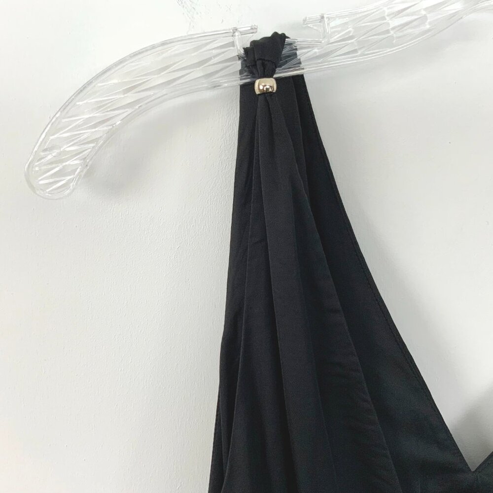 Maje Openwork Satin-Effect Black Maxi Dress Party Prom Sz 38 (4) - Picture 15 of 16